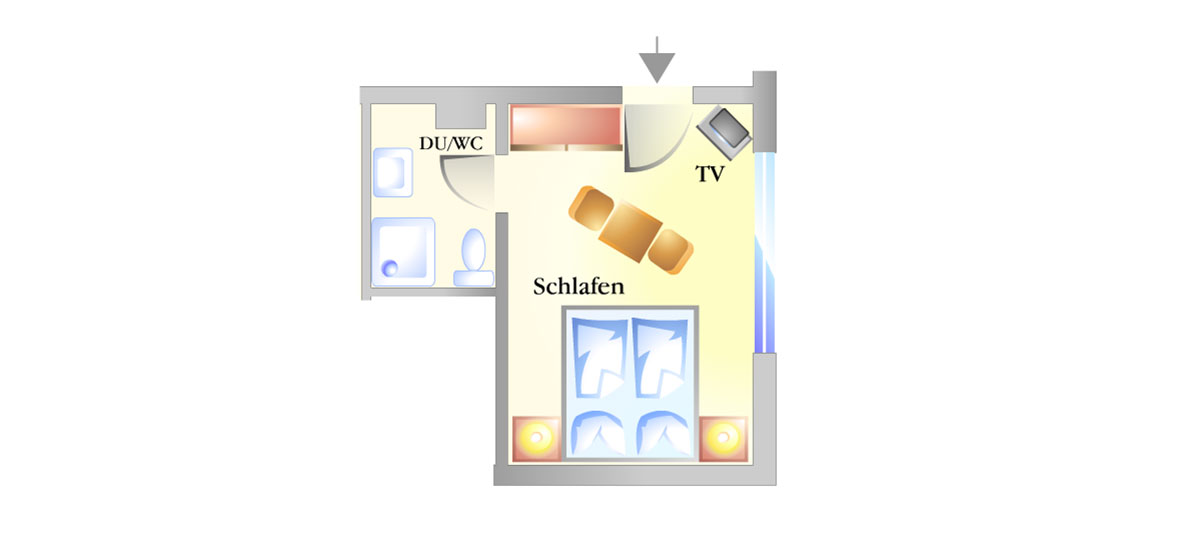 Grundriss Doppelzimmer 3
