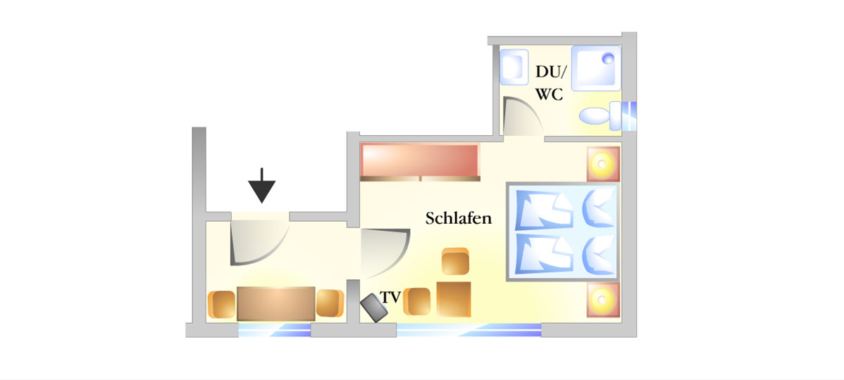 Grundriss Doppelzimmer 4
